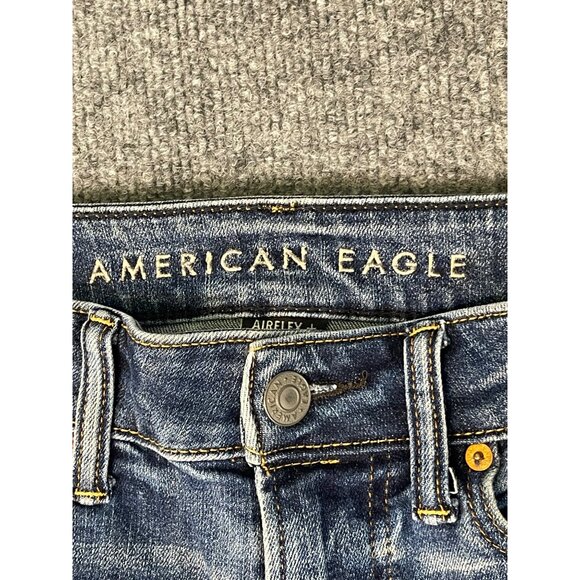 American Eagle mens size 28 airflex + denim jean shorts Distressed pre-owned - Picture 3 of 16